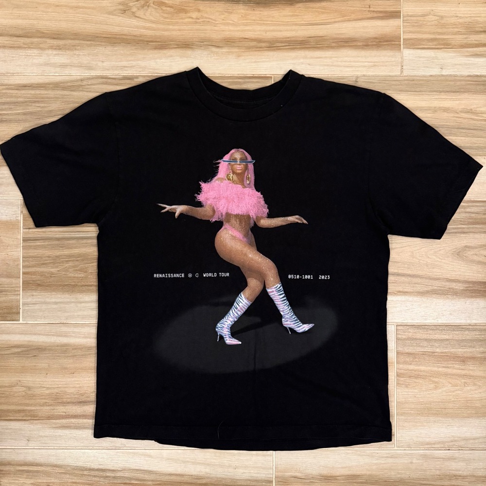Beyonce Renaissance World Tour 2023 T-Shirt Black Year of Renaissance Large